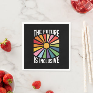 Die Zukunft ist inklusiver Regenbogen-Stolz Trans- Serviette