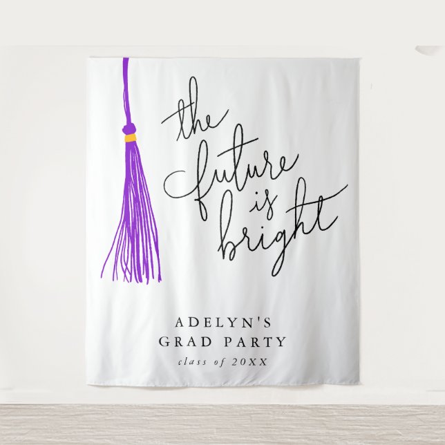 Die Zukunft ist Lila Tassel modern Wandteppich (Vorderseite)