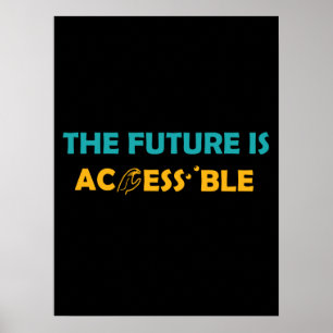 Die Zukunft ist zugänglich ASL-Gebärdensprache Bra Poster