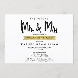 Die zukünftige Gruppe Mr. und Mrs. Custom Engageme Einladung