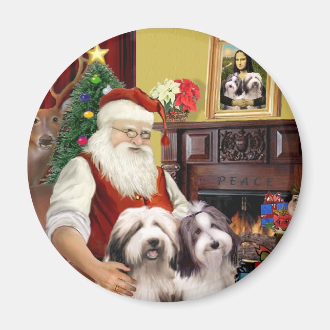 Die zwei bärtigen Colliese des Weihnachtsmanns Magnet (Vorne)