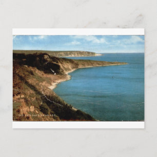 Die zwei Buchten Swanage Vintage Küstenansicht Postkarte