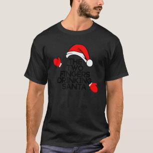 Die zwei Fingers trinken Santa Funny Bourbon Chris T-Shirt