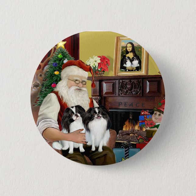 Die zwei japanischen Chinesen des Weihnachtsmanns Button (Vorderseite)