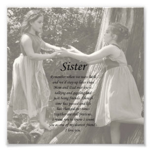 Die zwei kleine Mädchen-Schwester danken Ihnen Fotodruck