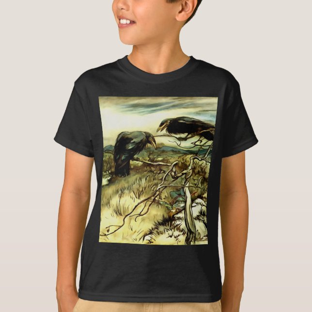 Die zwei Krähen oder die Twa-Korbweide machen eine T-Shirt (Vorderseite)