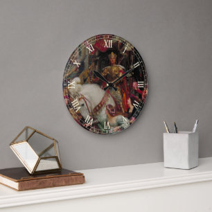 Die zwei Kronen von Sir Frank Bernard Dicksee Große Wanduhr