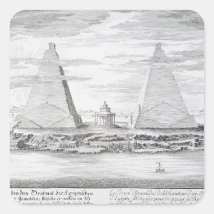 Die zwei Pyramiden von Moeris, König von Ägypten Quadratischer Aufkleber