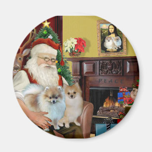 Die zwei Spitze des Weihnachtsmanns Magnet
