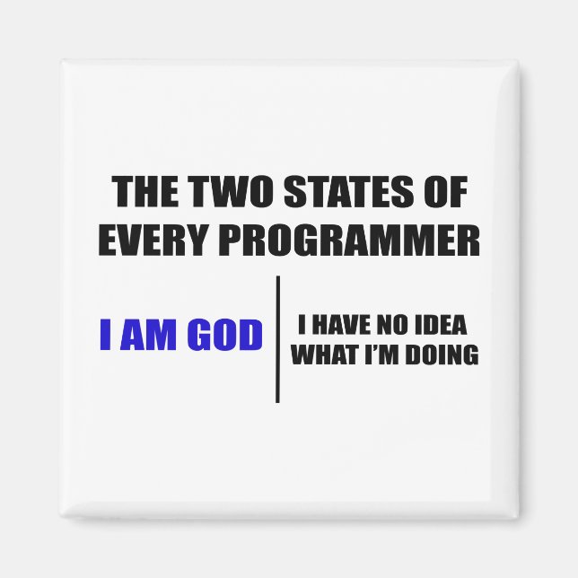 Die zwei Staaten jedes Programmierers Magnet (Vorne)