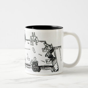 Die zweite Tabelle von gutem ernähren Zweifarbige Tasse