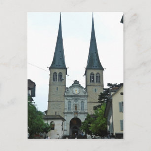 Die Zwillingsspitzen der Hof-(Hofkirche)Kirche in  Postkarte