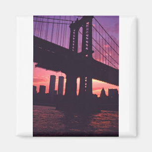 Die Zwillingstürme und ein Manhattan-Brückenturm i Magnet