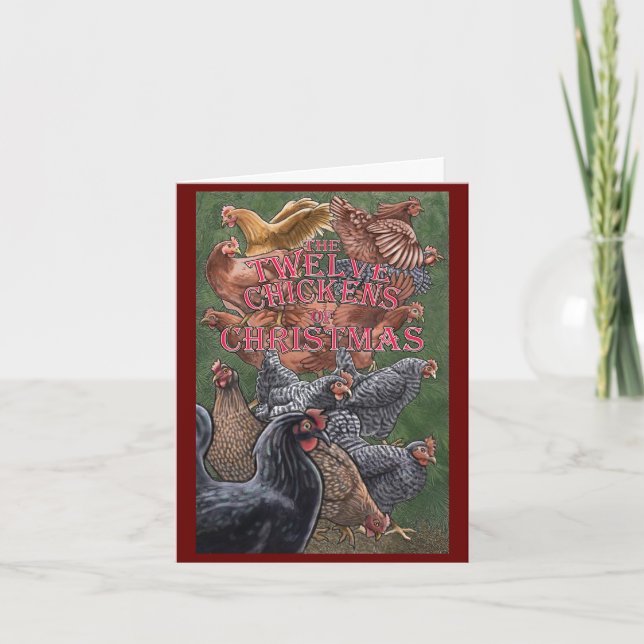 Die zwölf Hühner von Weihnachten Karte (Vorderseite)