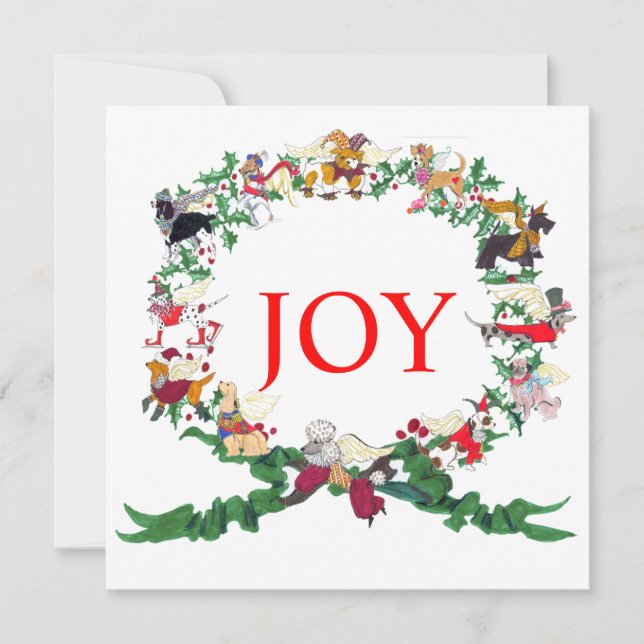 Die Zwölf Hunde Weihnachten JOY! Einladung (Vorderseite)