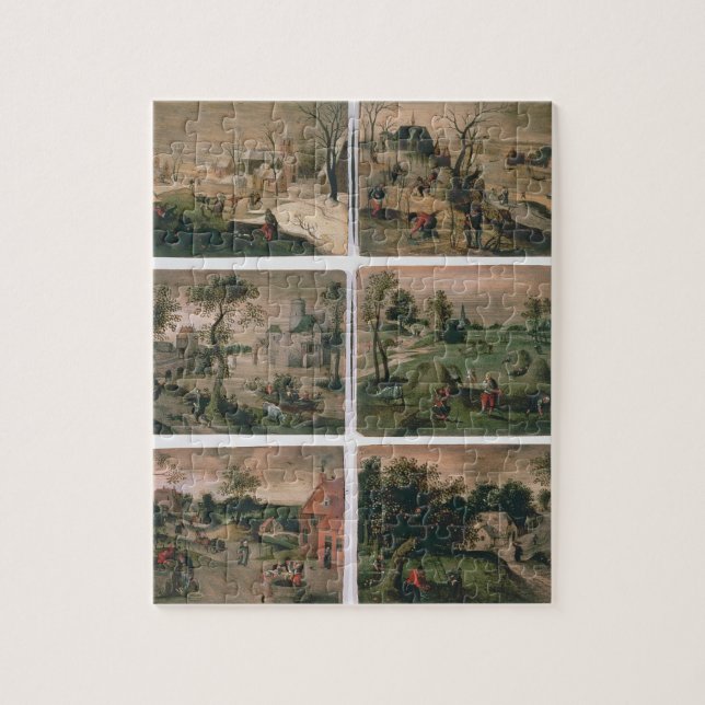 Die zwölf Monate des Jahres: Januar, Februar, (Vertikal)