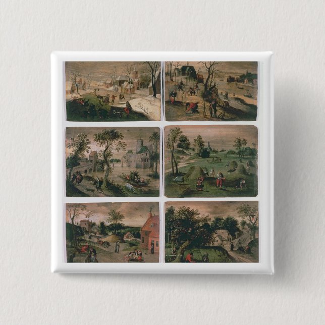 Die zwölf Monate des Jahres: Januar, Februar, Button (Vorderseite)