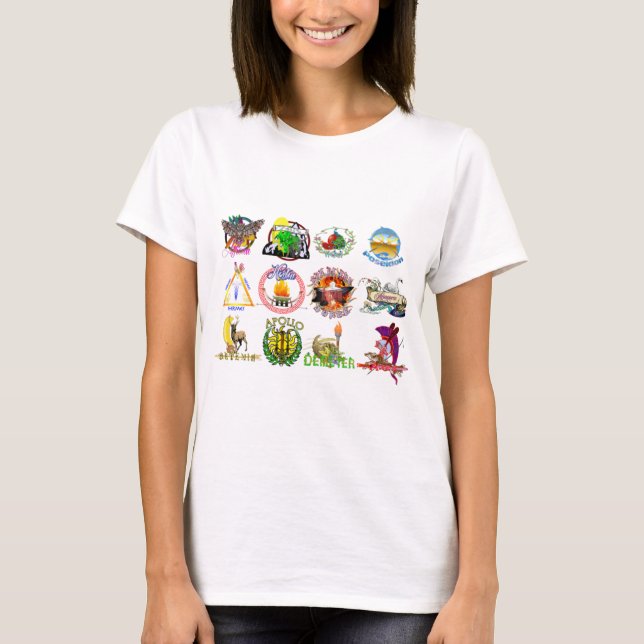 Die zwölf Olympianer der griechischen Mythologie T-Shirt (Vorderseite)