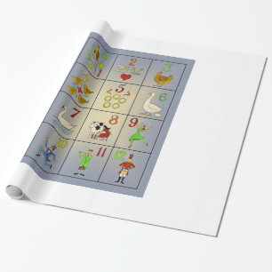 Die zwölf Tage des Weihnachtslied-Plakats Geschenkpapier