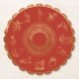 Die zwölf Tage des Weihnachtsrotes Untersetzer