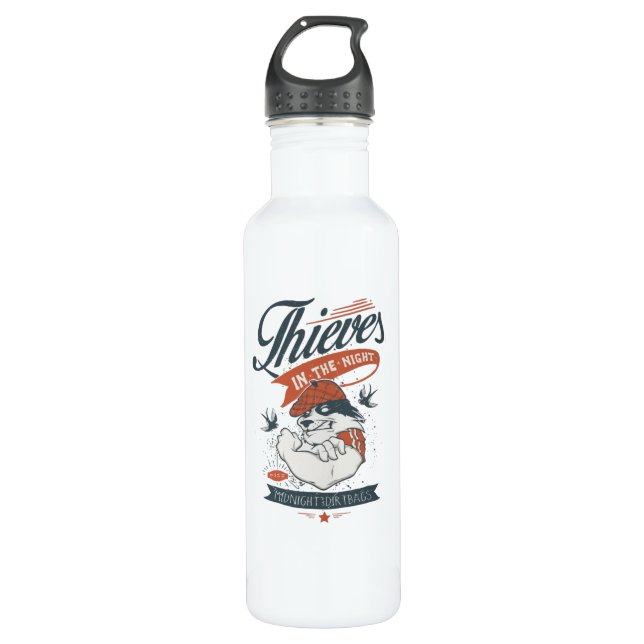 Diebe in der Nacht Edelstahlflasche (Vorderseite)