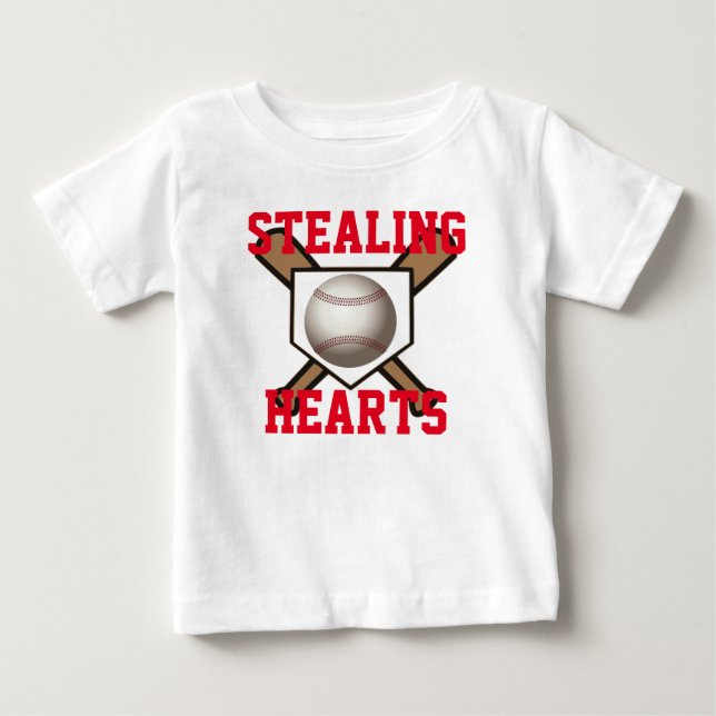 Diebstahl des Herz-Baseball-T-Shirts Baby T-shirt (Vorderseite)