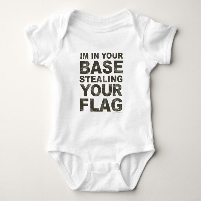 Diebstahl Ihre Flagge - FPS, Spiel, Gamer, Baby Strampler (Vorderseite)