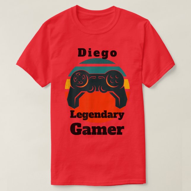 Diego Legendary Gamer Video Game Player Controller T-Shirt (Design vorne)