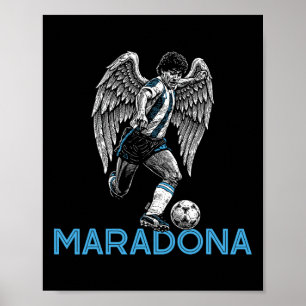 Diego Maradona reißt Engelsflügel D10s Fußball Poster