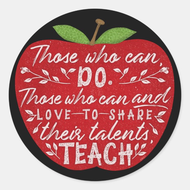 Diejenigen, die das Angebot Lehrer Red Apple Schul Runder Aufkleber (Vorderseite)