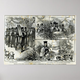 Dienst an der jüdischen Synagoge Poster