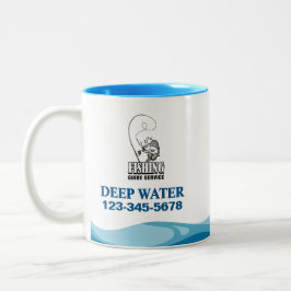 Dienst des Fischereileitfadens Zweifarbige Tasse