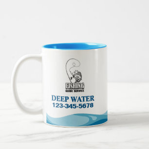 Dienst des Fischereileitfadens Zweifarbige Tasse