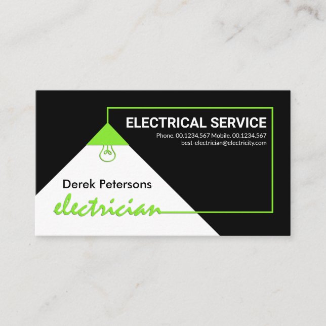 Dienst für den elektrischen Power des grünen Strom Visitenkarte (Vorderseite)