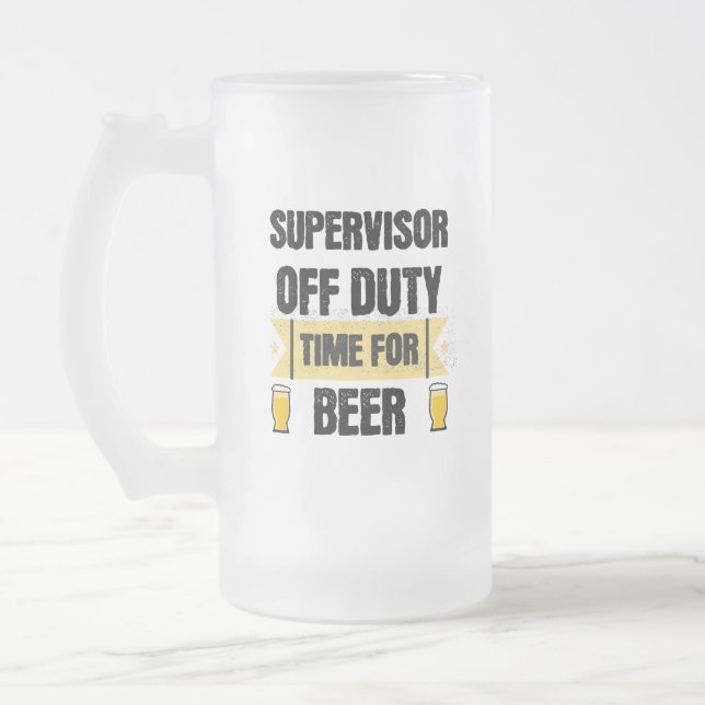 Dienstaufsicht Zeit für Bier Mattglas Bierglas (Links)