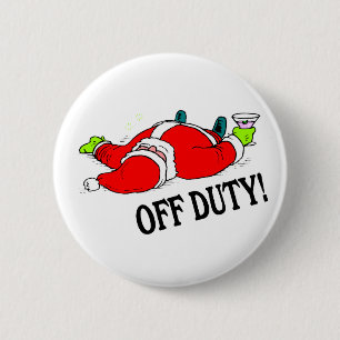 Dienstfreie Sankt (betrunken) Button