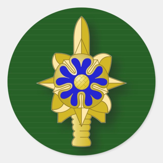 Dienstinsignien des Nachrichtendienstes der Armee Runder Aufkleber (Vorderseite)