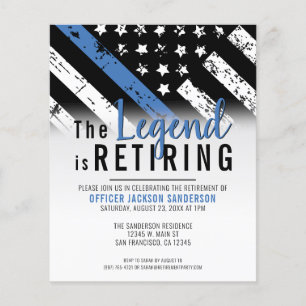Dienstjubiläum Polizei Ruhestand Thin Blue Line Ei Flyer