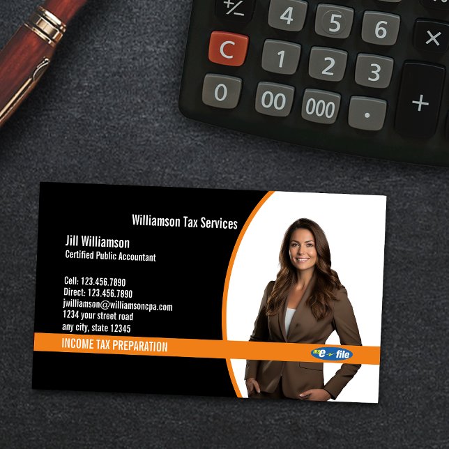 Dienstleistungen der Einkommensteuervorbereitung Visitenkarte (Von Creator hochgeladen)