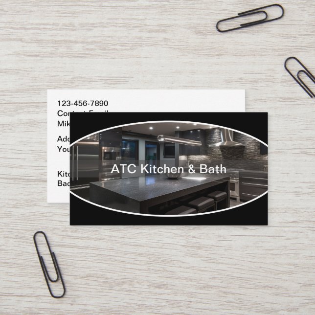 Dienstleistungen des Küchen- und Badegewerbes Visitenkarte (Vorderseite/Rückseite Beispiel)