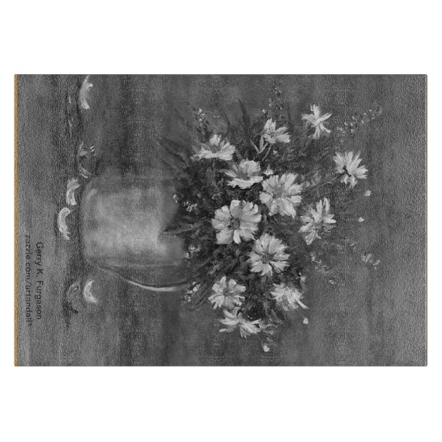 "DIENSTLEISTUNGEN IN BLAUEN PITCHER" SCHNEIDEBRETT (Vorderseite)