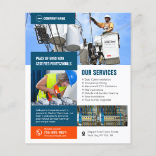 Dienstleistungen von elektrischen Unternehmern Flyer