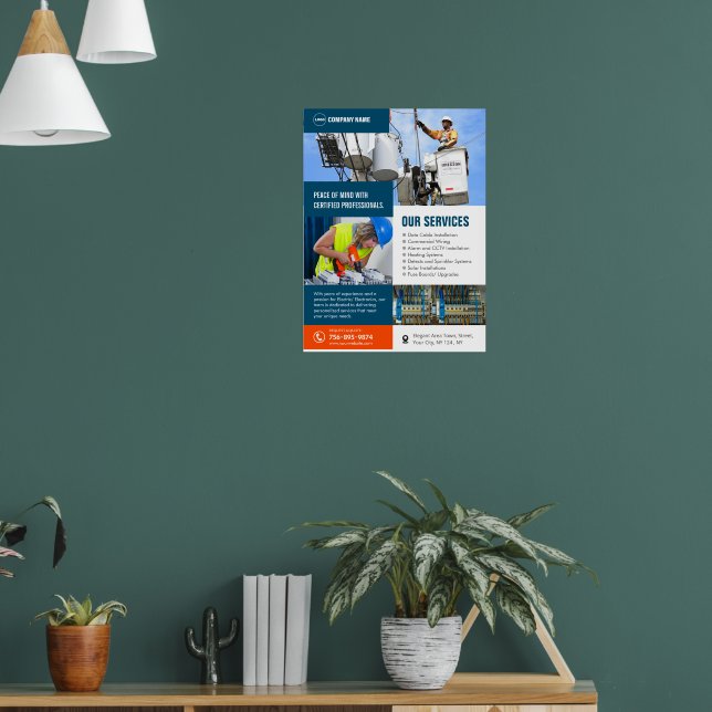 Dienstleistungen von elektrischen Unternehmern Poster (Wohnzimmer 1)