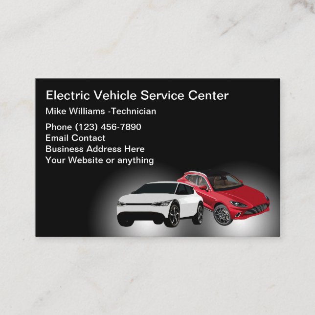 Dienstleistungen von Elektroautos Visitenkarte (Vorderseite)