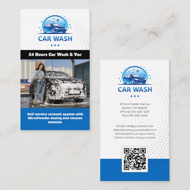 Dienstleistungen von Hydro Car Wash | Beruflich Visitenkarte (Vorne/Hinten)