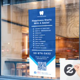 Dienstzahnarzt | QR-Code für Geschäftslogos Fensteraufkleber
