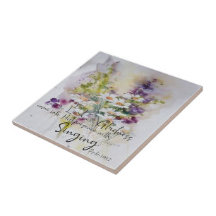 Dient dem Herrn mit Freude floral Fliese
