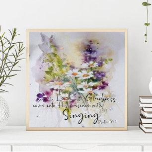 Dient dem Herrn mit Freude floral Poster