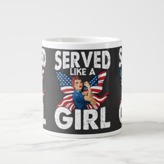 Diente wie ein Mädchen Weibliche Veteranin Militär Jumbo-Tasse