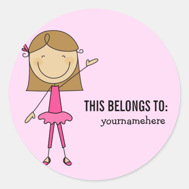 DIES GEHÖRT ZU Girly Ballerina Sticker (Vorderseite)